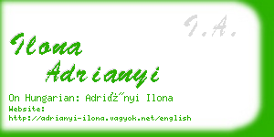 ilona adrianyi business card